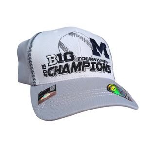 2015 Big 10 Champions Michigan Wolverines Baseball Hat White Snapback Cap NCAA